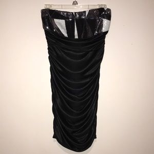 Black Sequin Mini Formal Dress